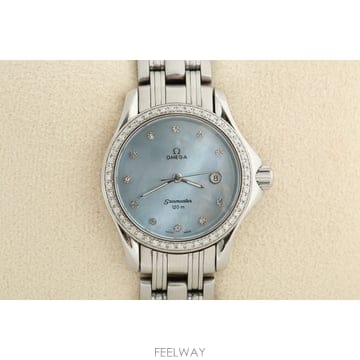오메가 씨마스터 OMEGA Seamaster 120m 다이아몬드 베젤 여성용 쿼츠 시계