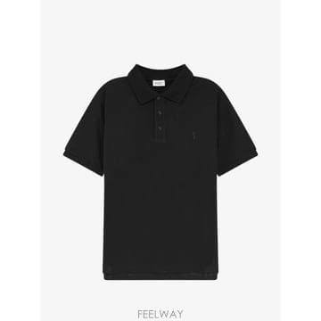 [당일배송] 생로랑 YSL 로고 반팔 폴로 셔츠 티셔츠 블랙 A001BF Y38EK 1000
