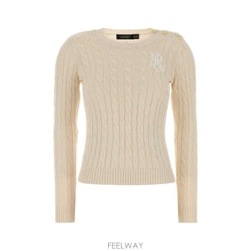 [X45]폴로  200P14039 003 여성 스웨터 니트 가디건 Ivory cotton blend swea