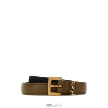[X45]생로랑 554465BOO0W 3397 여성 벨트 허리띠 Khaki leather belt