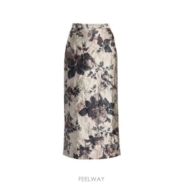 에르뎀 floral print crinkled midi skirt 12188719284488 TP725369