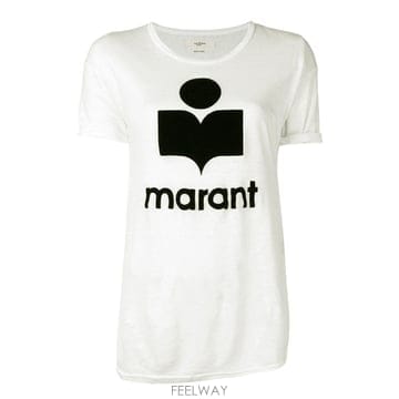 [당일]이자벨마랑 콜디 KOLDI 벨벳 로고 티셔츠 TS0299 00M009E 20WH