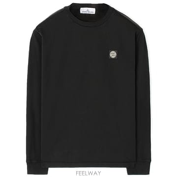 26FW 스톤 가슴패치 긴팔티 블랙 L2S152100031 S0013 V0029