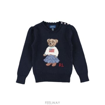 26SS 폴로 랄프 로렌 폴로 랄프 로렌 폴로 베어 스웨터 for 걸즈 26A702268001 TP57535