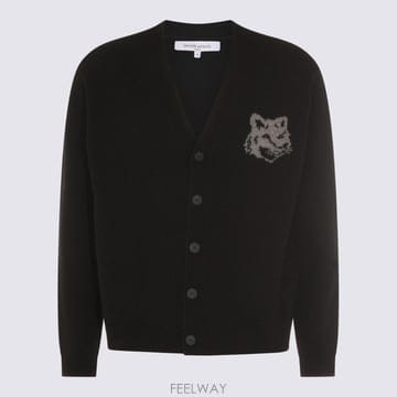 25FW Maison Kitsune 울 가디건 with Fox Head PM00509KM03290391 TP