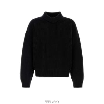 25SS 보테가 베네타 블랙 울 블렌드 스웨터 812511V4VY01000 TP579432174