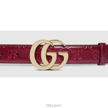 24FW 구찌 GG Milano Rosso Ancora 레더 벨트 802949AAD5L6207 TP58042