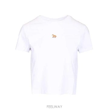 Maison Kitsune 베이비 Fox cropped T 셔츠 PW00111KJ7026P100 TP5783