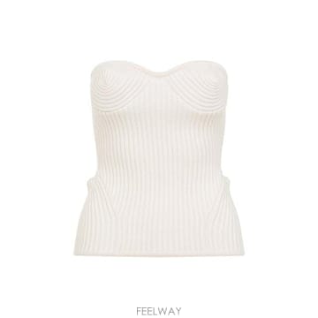 장 폴 고티에 슬리브리스 니트 탱크 탑