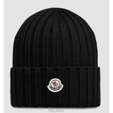 26FW Moncler 블랙 cable 니트 울 비니 with 로고 3B00036A9327999 TP5803
