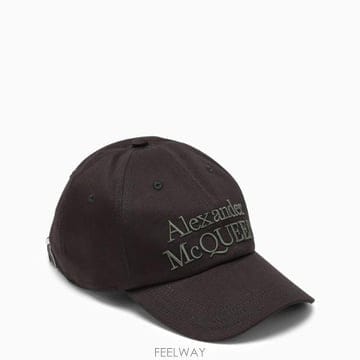 24SS 알렉산더 맥퀸 블랙 코튼 베이스볼 cap 6886584105Q1066 TP578504906