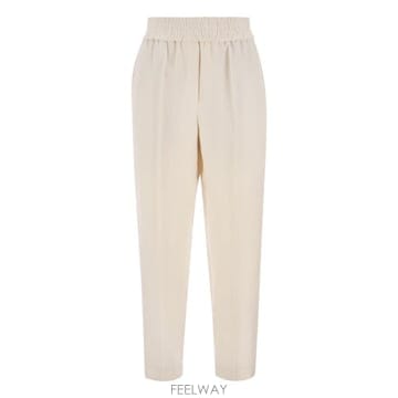 26SS 브루넬로 쿠치넬리 Baggy Pull 업 Trousers in Fluid Viscose Linen