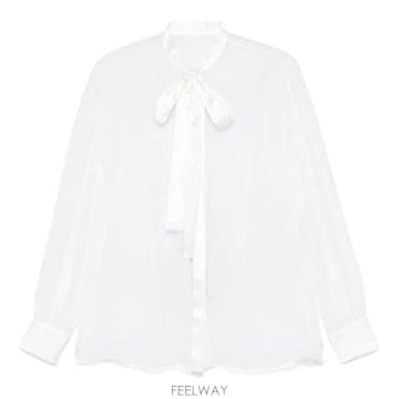 25SS 돌체   가바나 시폰 셔츠 WITH 보우 F5T27TFU1ATW0800 TP578085536