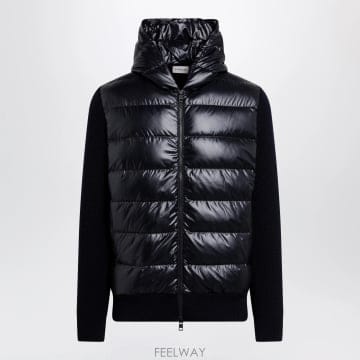26FW Moncler 블루 padded 울 집 업 후드티 9B00028M1131778 TP578888028