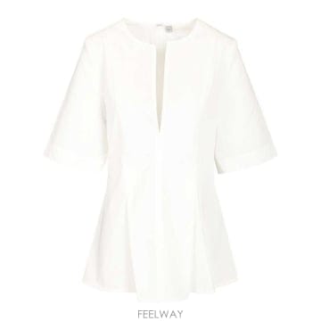 Toteme 26SS Toteme BLUSA PLISSETTATA CON SCOLLO A V 262WRT0735FB04926SS Toteme BLUSA PLISSETTATA CON SCOLLO A V 262WRT073