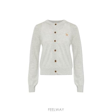 메종키츠네 26SS 베이비 폭스 패치 메리노 울 가디건 라이트그레이멜란지 PW00502KT11