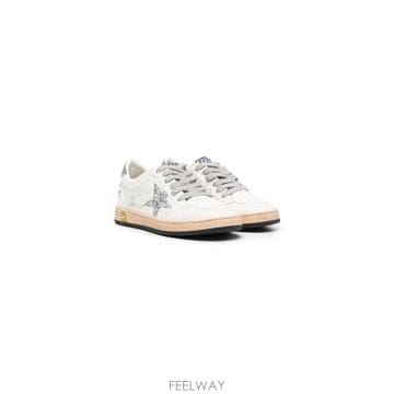 골든구스 스니커즈 BALL스타 NAPPA UPPER GLITTER 스타 앤 힐 화이트 SILVER GYF00