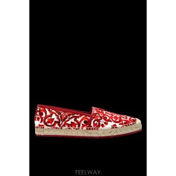 Dolce&Gabbana 26FW ��ü�ذ��ٳ� Espadrilles with Majolica pattern A50730A0638IY326FW ��ü�ذ��ٳ� Espadrilles with Majolica pattern A5