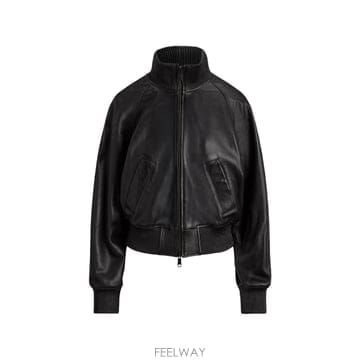 랄프로렌 리브드 트림 레더 자켓