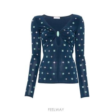 라반 embellished keyhole T shirt 12188737601800 TP725370641