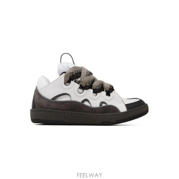 랑방 그레이   카키 커브 가죽 스니커즈 FU SKDK12 BICO E25 TP876843510