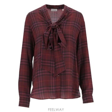 [A94]버버리 8132545C6645 여성 셔츠 블라우스 BURBERRY BURBERRY Crepe De 