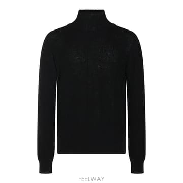 [S27]릭오웬스 RU02F4645KWVH09 남성 니트 가디건 브이넥니트 풀오버니트 스웨터 로고 BLACK