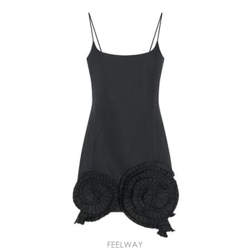[B47]블루마린 RF6047T886422222 여성 원피스 드레스 BLACK ROCHIE MINI DRES