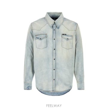 Amiri [X45]�ƹ̸� AM426SH047 SNOWINDIGO ���� ���� ���� ���� ���� Denim shirt[X45]�ƹ̸� AM426SH047 SNOWINDIGO ���� ���� ���� ���� 