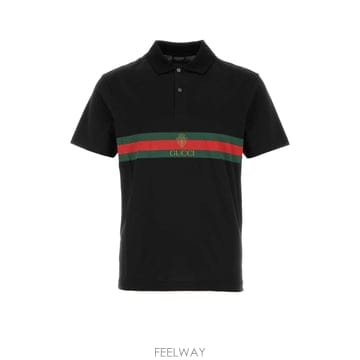 [X45]구찌 875092XJH0U 1152 남성 폴로 피케셔츠 Black cotton polo shirt