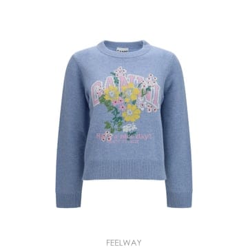 [K68]가니 A1150059 ZXF 여성 니트 스웨터 가디건 Flowers wool Sweater