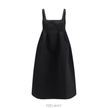 GANNI [K68]���� A1030752 099 ���� ���ǽ� �� �̵� �̴� �巹�� Duchesse satin midi[K68]���� A1030752 099 ���� ���ǽ� �� �̵� �̴� �巹��