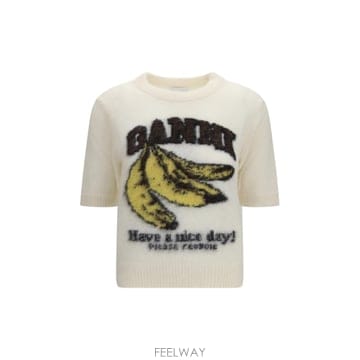 GANNI [K68]���� A1070093 135 ���� Ƽ���� �μҸ� ž ���� Alpaca graphic knit T s[K68]���� A1070093 135 ���� Ƽ���� �μҸ� ž ���� Alpa