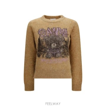 GANNI [K68]���� A1150055 118 ���� ��Ʈ ������ ����� Teddy brushed alpaca crew[K68]���� A1150055 118 ���� ��Ʈ ������ ����� Teddy b