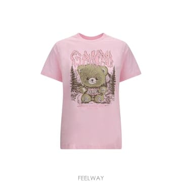 GANNI [K68]���� A1050333 868 ���� Ƽ���� �μҸ� ž ���� Teddy Forest cotton T s[K68]���� A1050333 868 ���� Ƽ���� �μҸ� ž ���� Tedd