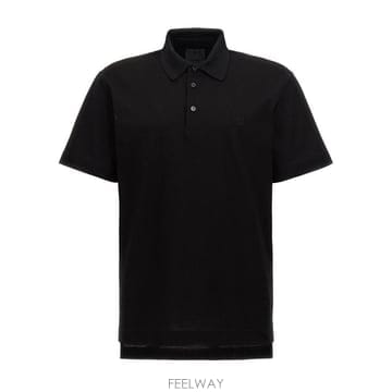 26SS Givenchy 쇼트 슬리브 블랙 코튼 Pique 폴로 셔츠 W BM71KR3YCD001 TP577