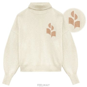 [당일]24FW 이자벨마랑 로고 내쉬 스웨터 터틀넥 라이트 카멜 PU0222FA A1X05E LYCM