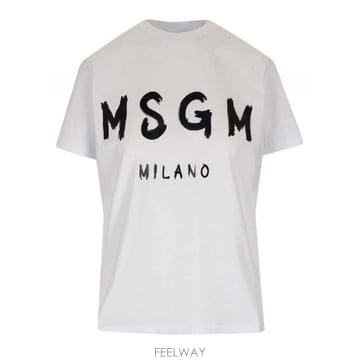26SS Msgm T shirts in cotone con 로고 Msgm 2000MDM51020000201