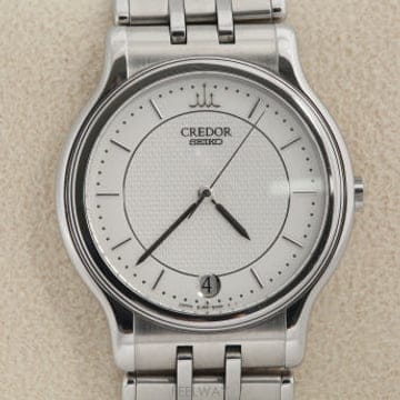 세이코 크레도르 SEIKO 실버 패턴 다이얼 쿼츠 ﻿8J86-6A00
