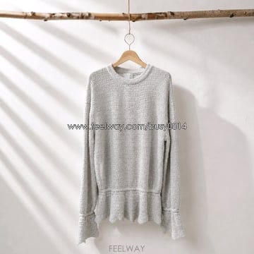 한섬 타임 TIME 프릴 디테일  니트 F사이즈