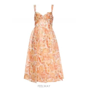 짐머만 Rebellion Drape Midi 드레스 Golden Bloom 6847DC261GLBLM TP5