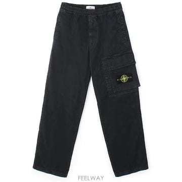 26FW 스톤 와펜 루즈핏 밴딩 팬츠 블랙 L2S153100036 S00L1 V0129