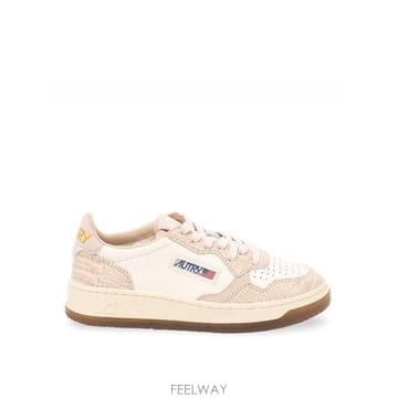 26FW Autry MEDALIST 로우   레더 Trainers with Croc Effect Detail