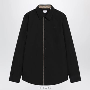 Burberry 26FW Burberry Ŭ���� �� ��ư poplin ���� with üũ trim, ���� 812727513626FW Burberry Ŭ���� �� ��ư poplin ���� with üũ tri