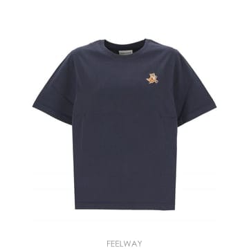 24SS 메종 키츠네 네이비 블루 코튼 t 셔츠 MW00119KJ0008P476 TP578892306