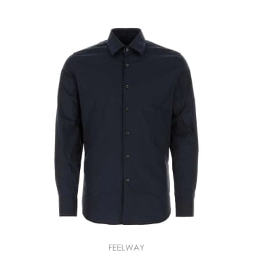25FW 프라다 미드나이트 블루 stretch poplin 셔츠 UCM608SOOO10HTF0008 TP57