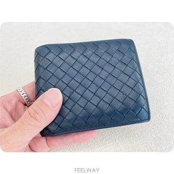 보테가 베네타 인트레치아토 위빙 진네이비 멀티플 반지갑