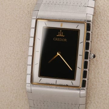 세이코 크레도르 SEIKO Credor 블랙/실버 다이얼 쿼츠 ﻿시계 2F70-5500