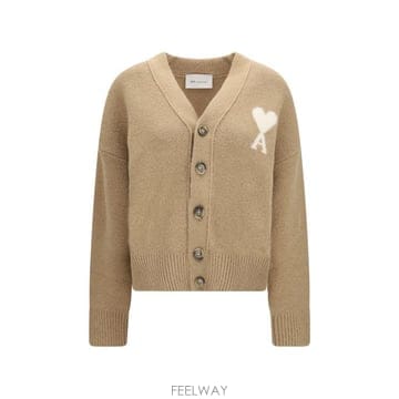 26FW 아미 빅 하트 로고 알파카 니트 가디건 UKC365KN0135 A278 BEIGE