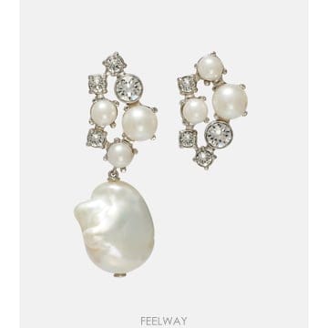 국내출고 지방시 Crystal Pearl 어시메트릭 이어링